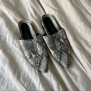 Steven by Steve Madden Faux Snakeskin Mules